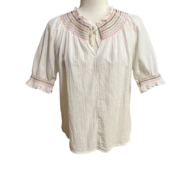 Madewell peasant style smock top shirt - Picture 2 of 12